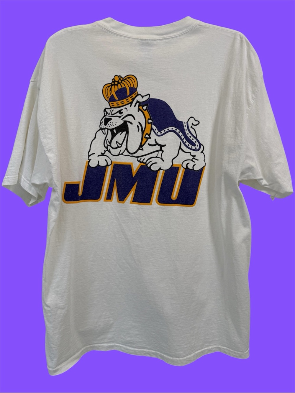 Vintage 90s JMU Dukes White T-Shirt 90s XL 100% Cotton James Madison University